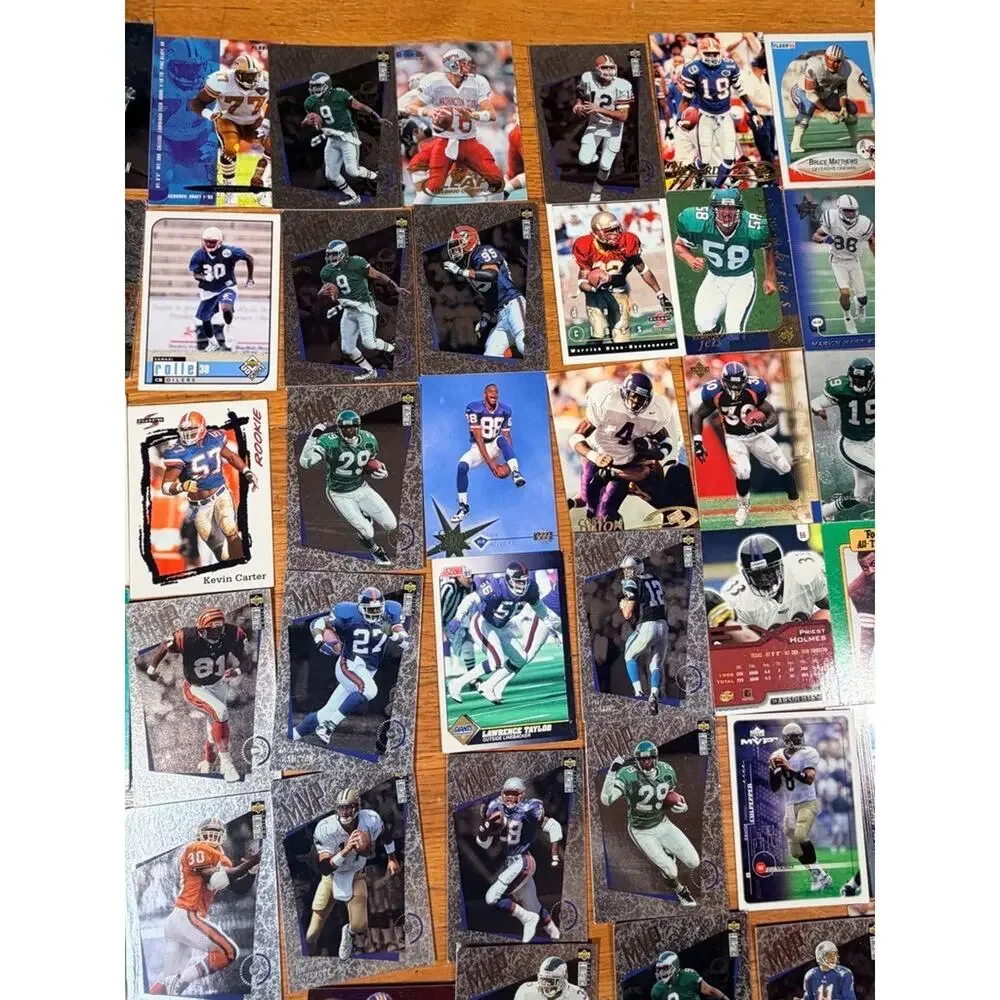 80+ Football Card Lot NFL Stars Rookies Inserts 1990s 2000s Mixed Brands